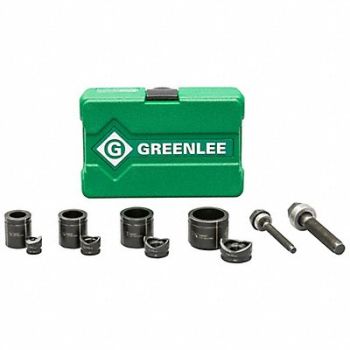 GREENLEE Round Knockout Punch Kit 1/2 to 1-1/4 In, 3UME6