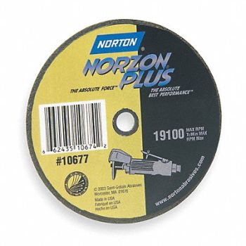 NORTON CutOff Wheel NorZon Plus 4 x.035 x3/8, 3WL24