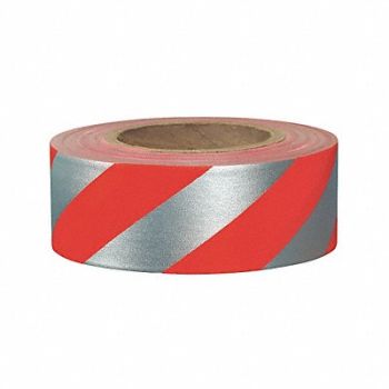 PRESCO PRODUCTS CO Flagging Tape Red/Silvr 300ft x 1-3/16In, 3UTW8