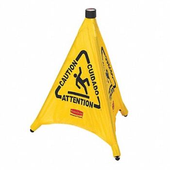 RUBBERMAID COMMERCIAL PRODUCTS Pop Up Safety Cone Yellow 20 in H, 3UU65