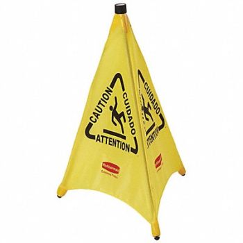 RUBBERMAID COMMERCIAL PRODUCTS Soft Safety Sign Yellow 30 in H, 3UU66