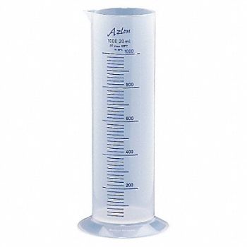 DYNALON Graduated Cylinder 1000mL 20mL Grads PP, 3UUT5