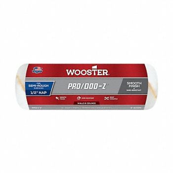 WOOSTER Paint Roller Cover 9 L 1/2 Nap Woven, 3UW81