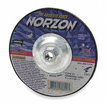 NORTON Depressed Ctr Wheel T27 4-1/2in 5/8in-11, 3UX05