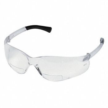 MCR SAFETY D7976 Bifocal Safety Read Glasses +2.00 Clear, 3UXZ1