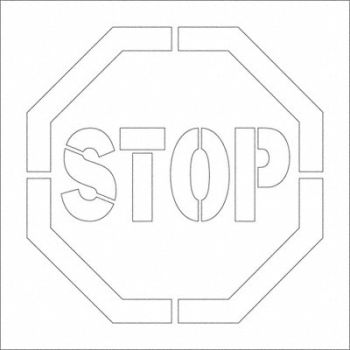 ELECTROMARK Floor Stencils Stop Polyethylene, 3VAD7