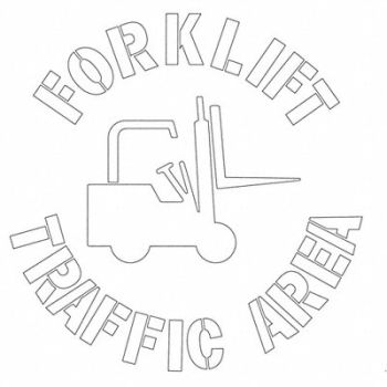 ELECTROMARK Floor Stencil Forklift Traffic Area Poly, 3VAD8