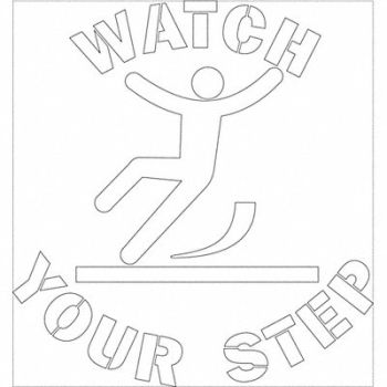 ELECTROMARK Floor Stencil Watch your Step Poly, 3VAD9