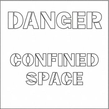 ELECTROMARK Floor Stencil Danger Confined Space Poly, 3VAE2