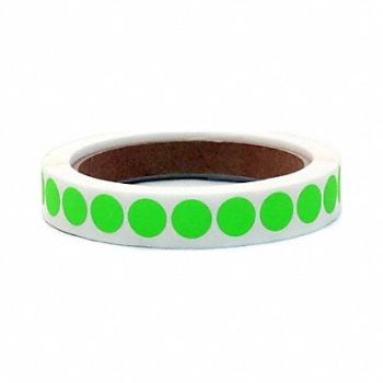 ROLL PRODUCTS Label Circle Paper 1/2 H Green 1000, 10Y492