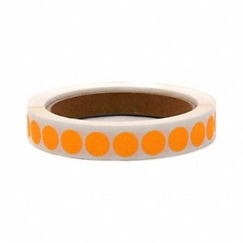 ROLL PRODUCTS Label Circle Paper 1/2 H Orange 1000, 10Y491
