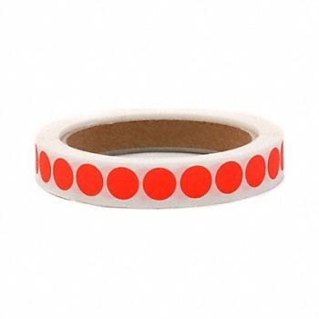 ROLL PRODUCTS Label Circle Paper 1/2 H Red 1000, 10Y489