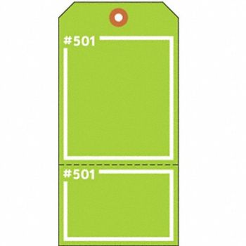 ELECTROMARK Blank Tag 5-3/4 x 2-7/8 In Grn PK100, 3VCW9
