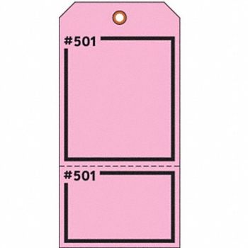 ELECTROMARK Blank Tag 5-3/4 x 2-7/8 In Pink PK100, 3VCX2