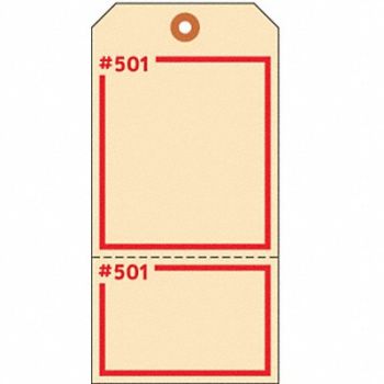 ELECTROMARK Blank Tag 5-3/4 x 2-7/8 In Tan PK100, 3VCX5