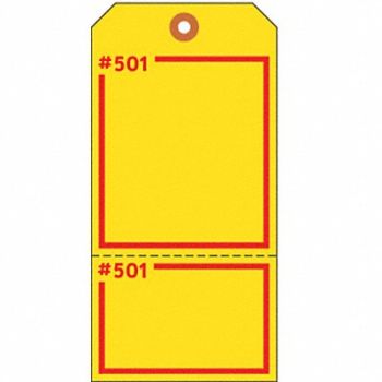 ELECTROMARK Blank Tag 5-3/4 x 2-7/8 In Yel PK100, 3VCX7