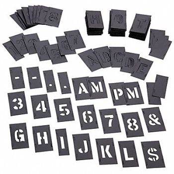 C.H. HANSON Stencil Set Letters Plastic PK3, 3VCZ1