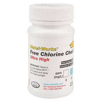 INDUSTRIAL TEST SYSTEMS Test Strips Free Chlorine 0-750ppm PK50, 3VEV1