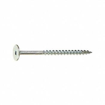 GRAINGER APPROVED FlatHd WoodScrw Zinc #10 2 7/16 L PK1500, 3VKH7