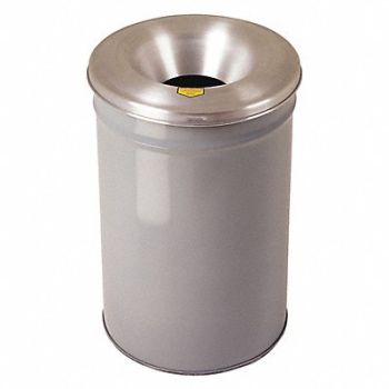 JUSTRITE E7284 Trash Can Round 15 gal Gray, 3VNE7