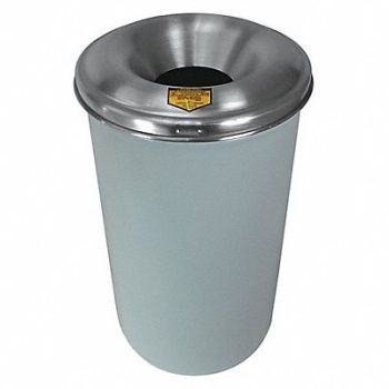 JUSTRITE Trash Can Round 12 gal White, 3VNE1
