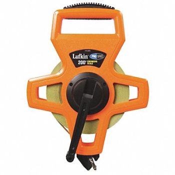 CRESCENT LUFKIN Tape Measure 1/2 Inx200 ft Orange/Black, 3VYW1