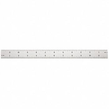 GENERAL Rigid Steel Rule 12 In 4R Grad, 3VZK3