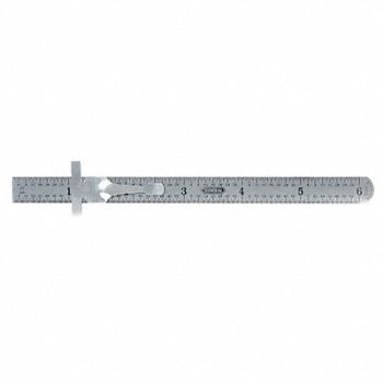 GENERAL Flexible Steel Rule 6 In SAE/Decimal, 3VZR3