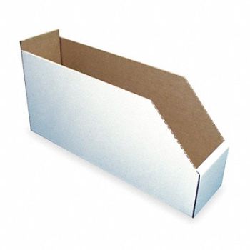 PACKAGING CORPORATION OF AMERICA Corr Shelf Bin White Cardboard 8 1/2 in, 1W961