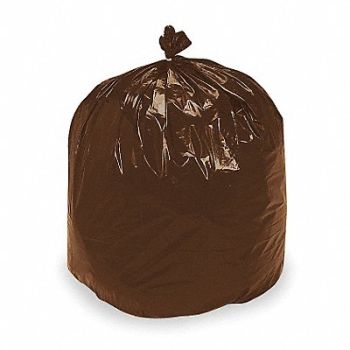 ABILITY ONE Recycled Trash Bag 60 gal Brown PK100, 5BB27