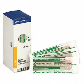 FIRST AID ONLY Bandage Plastic 3 In L PK25, 3WHR1