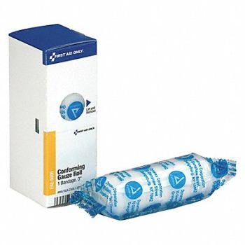 FIRST AID ONLY Conforming Gauze Roll Bandage No Gauze, 3WHT1