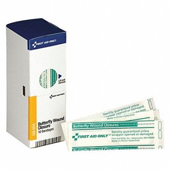 FIRST AID ONLY Butterfly Wound Closure PK10, 3WHT2