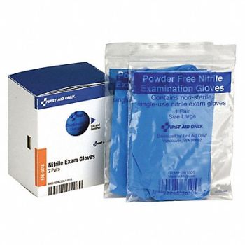 FIRST AID ONLY Disposable Gloves Nitrile Blue PK4, 3WHT7