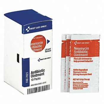 FIRST AID ONLY Antibiotics Ointment PK10, 3WHT9