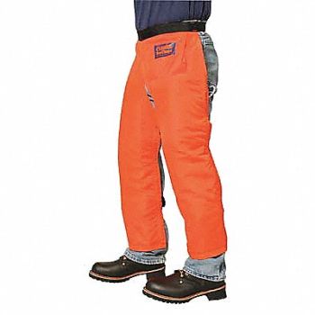 ELVEX K7368 Chain Saw Chaps Orange Nylon 39 L, 3WJT4