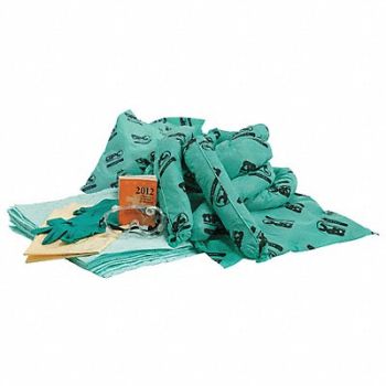 BRADY SPC ABSORBENTS Spill Kit Refill Chem/Hazmat Green, 3WNE8