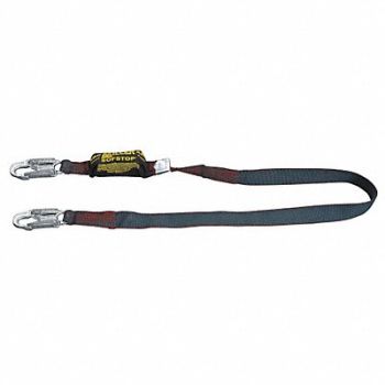 HONEYWELL MILLER K3344 Shock-Absorbing Lanyard Black, 20A385