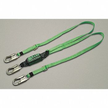 HONEYWELL MILLER Shock-Absorbing Lanyard Green, 36WA18