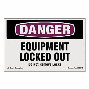 BRADY Lockout/Tagout Magnet Sign 4 H 6 W, 542Z75