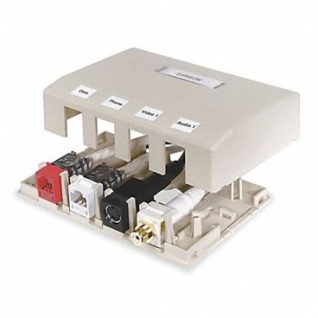 HUBBELL PREMISE WIRING Surface Housing 4 Port, 3XA68
