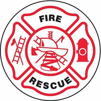 ACCUFORM Hard Hat Label Red Black/White, 3XAU6