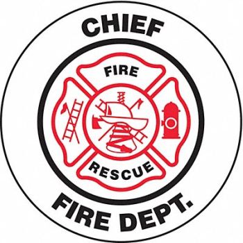 ACCUFORM Hard Hat Label Red Black/White, 3XAU8