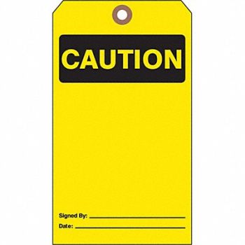 SEE ALL INDUSTRIES Caution Tag 7 in H 4 in W Cardstock PK25, 3XCA6