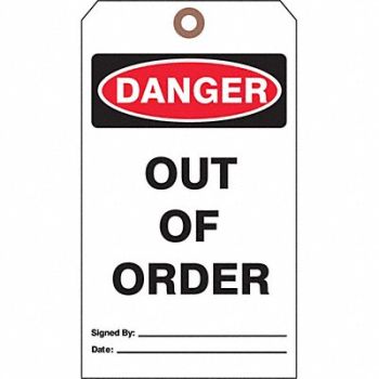 SEE ALL INDUSTRIES Danger Tag 7 in H 4 in W Cardstock PK25, 3XCC6