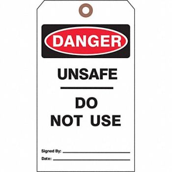 SEE ALL INDUSTRIES Danger Tag 7 in H 4 in W Cardstock PK25, 3XCD3