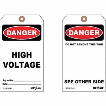 SEE ALL INDUSTRIES Danger Tag 7 in H 4 in W Cardstock PK25, 3XCE6