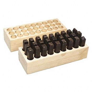 GRAINGER APPROVED Letter Stamp Set A-Z and Period 27 pcs., 3XDH9