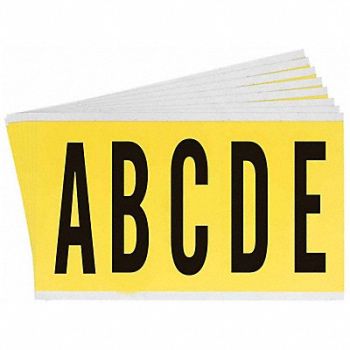 BRADY Carded Letters A Thru Z 5 in H PK25, 3XEJ3