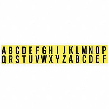 BRADY Carded Letter Kit A Thru Z 3/4 in H, 3XEL5